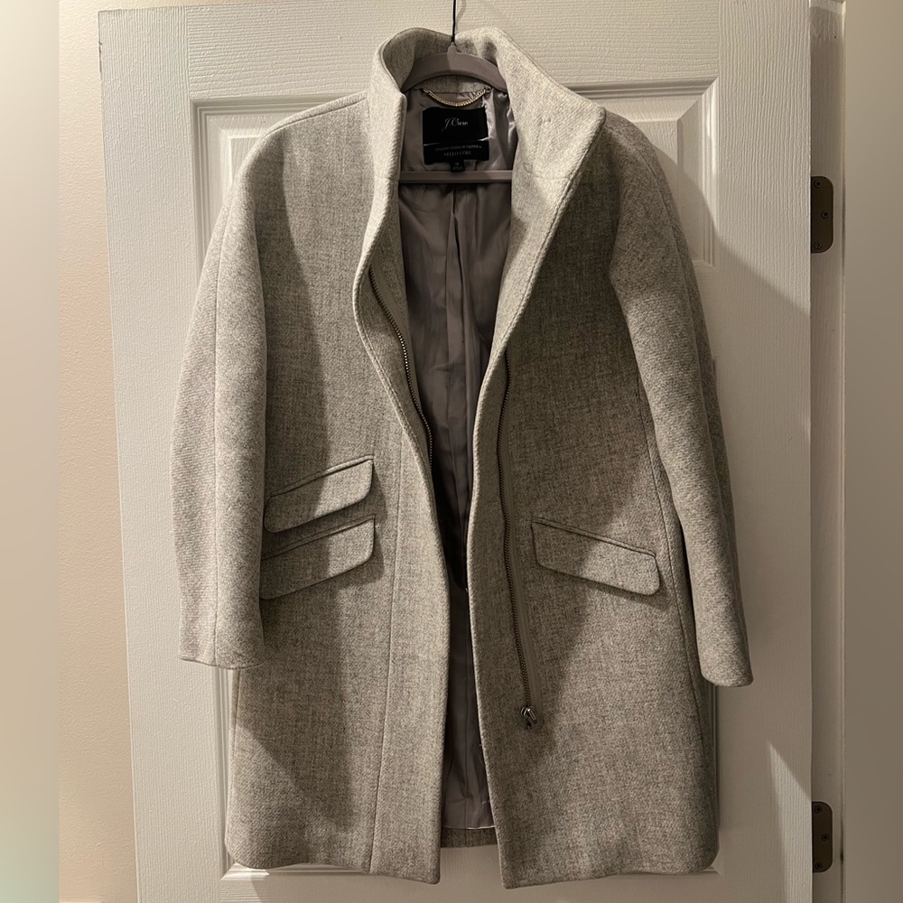 J. Crew Cocoon Coat in Italian Stadium- Cloth Wool Blend